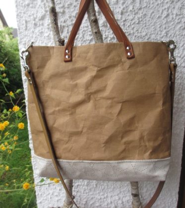 snappap Tasche nähen mit Leder henkel
