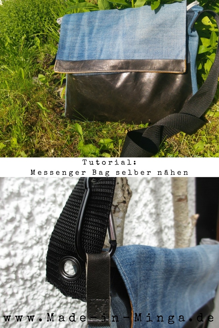 Messenger Bag tutorial. selber nähen aus alter Jeans