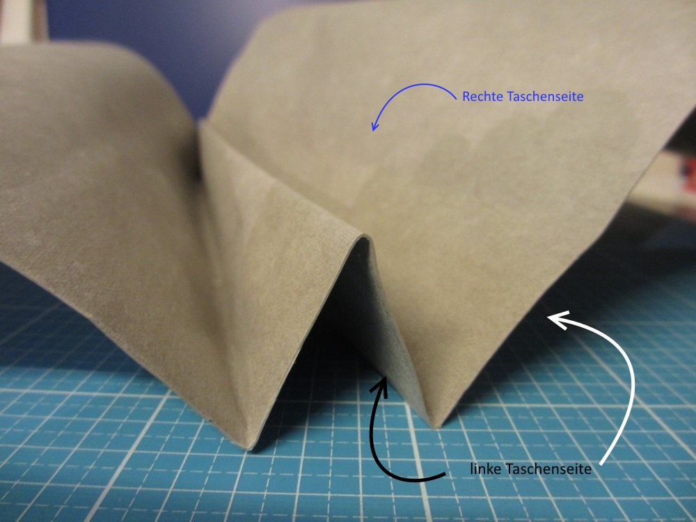 Falten der Origamiecken in der Snappaptasche. Freebie www.made-in-minga.de Die Origamiecken sind 4-5 cm tief.