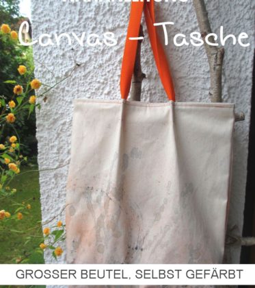 Grosser Beutel aus Canvas, selbst gefärbt