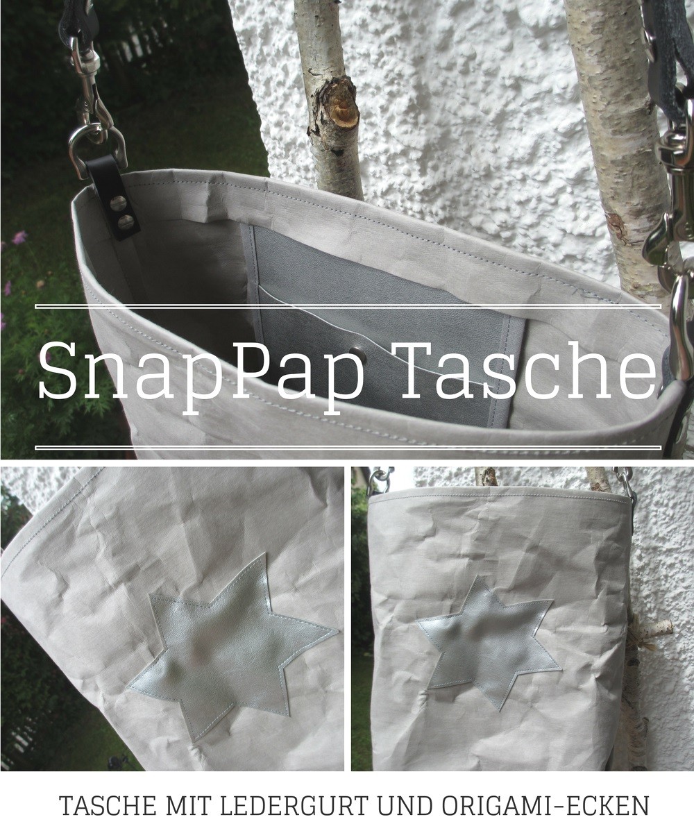 Snappap tasche nähen mit Origamie ecken
