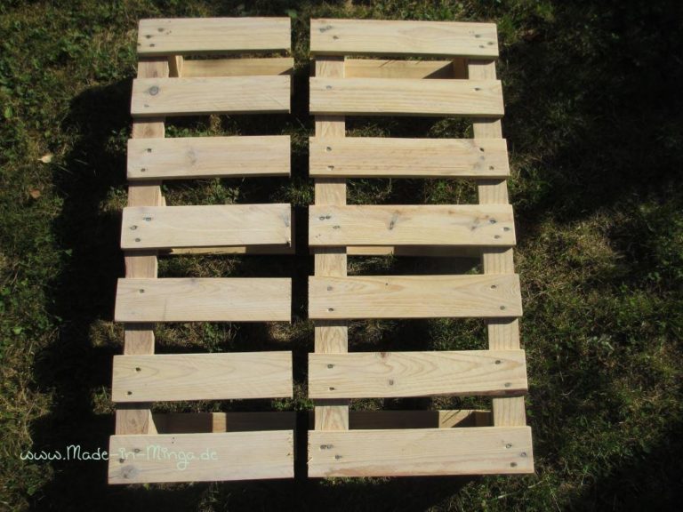 Tisch aus Palette selber bauen Anleitung