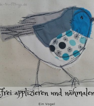 nähmalen, ein kleiner Vogel aus Stoffresten