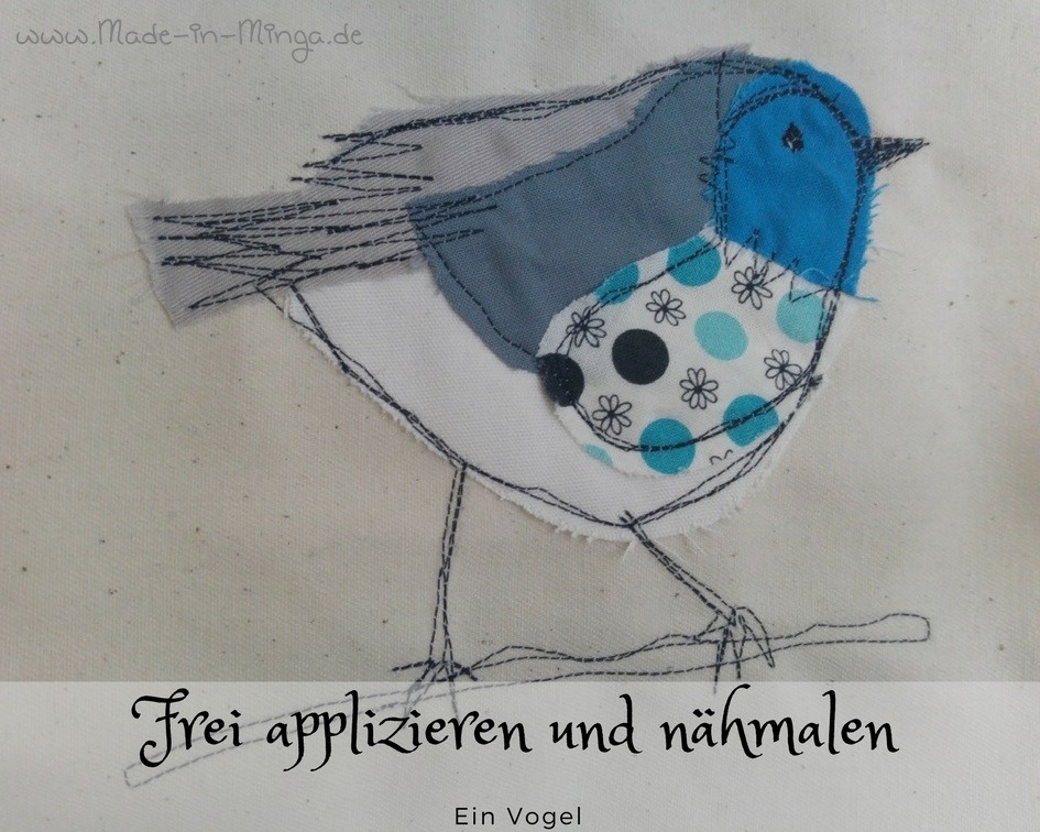 nähmalen, ein kleiner Vogel aus Stoffresten