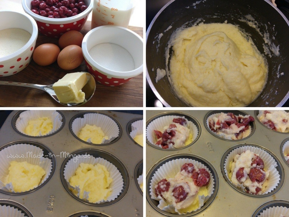 Alle Zutaten werden miteinander verrührt und dann im Muffinförmchen gebacken