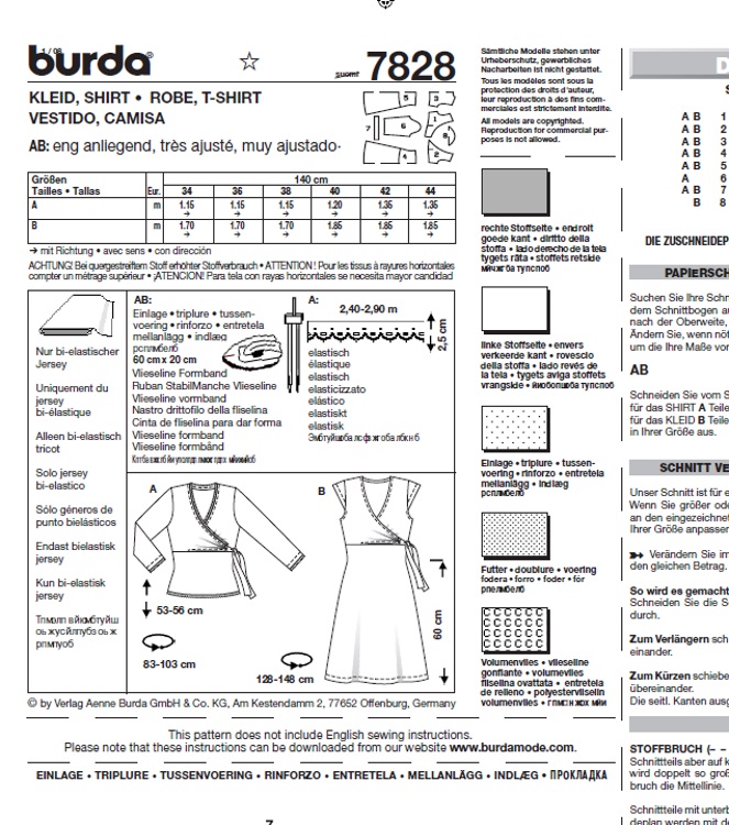 Burda 7828 Kleid in Wickeloptik