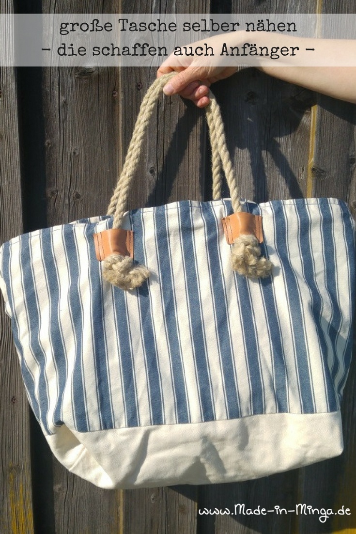 grosse Tasche mit Sisal Henkel