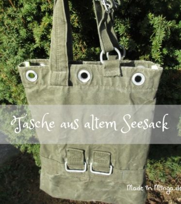 SchulterTasche nähen aus alten Seesack der Bundeswehr