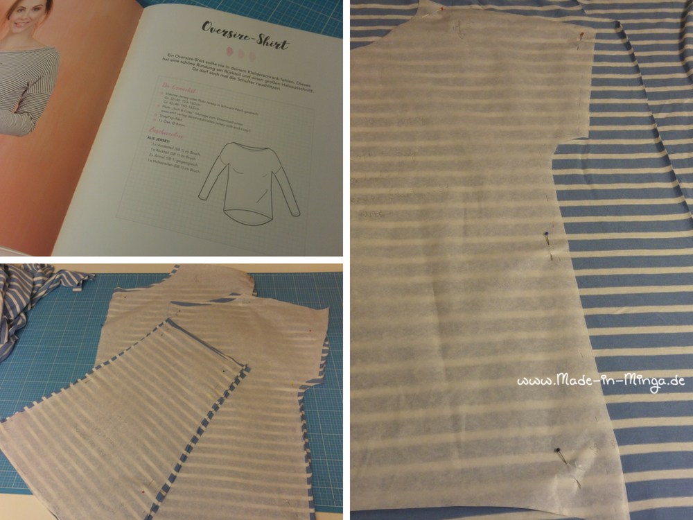 Streifenstoff wird zu Oversize-Shirt vernäht