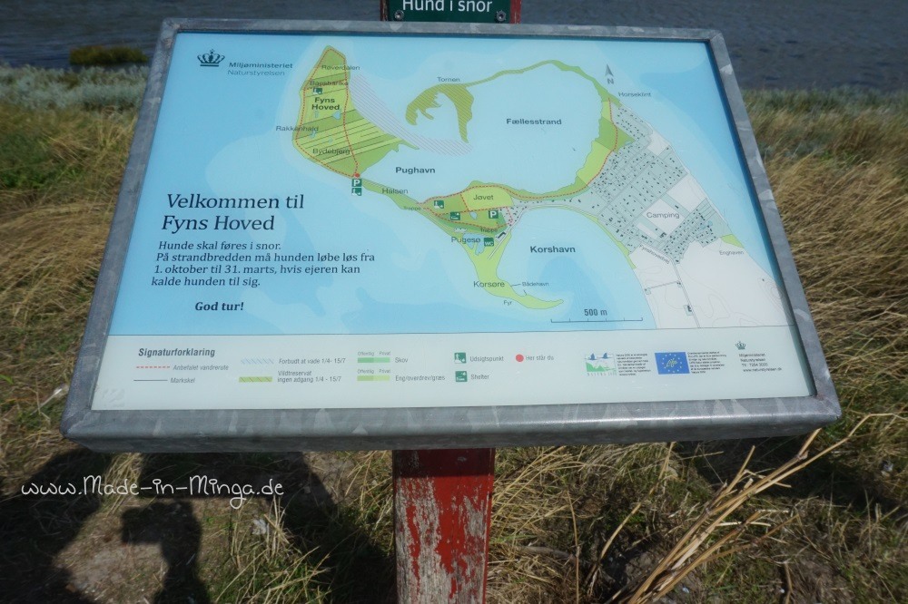 Landkarte des Naturschutzgebietes Fyns Hoved