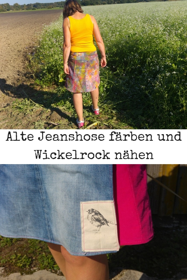 alte Jeans färben und Wickelrock nähen