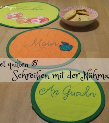 Untersetzer quilten und mit Freihand Stickerei verzieren