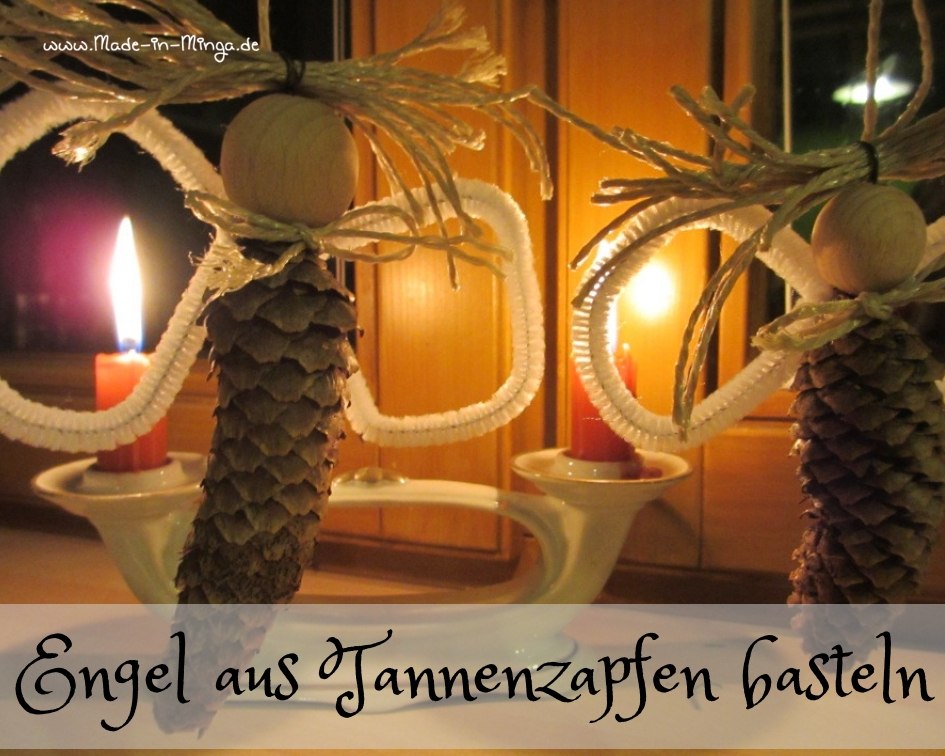 weihnachtlichen Engel aus Tannenzapfen basteln