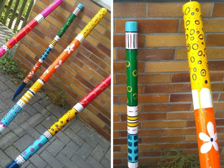 GartenDeko selbst gemacht Stele aus Holz, Anleitung