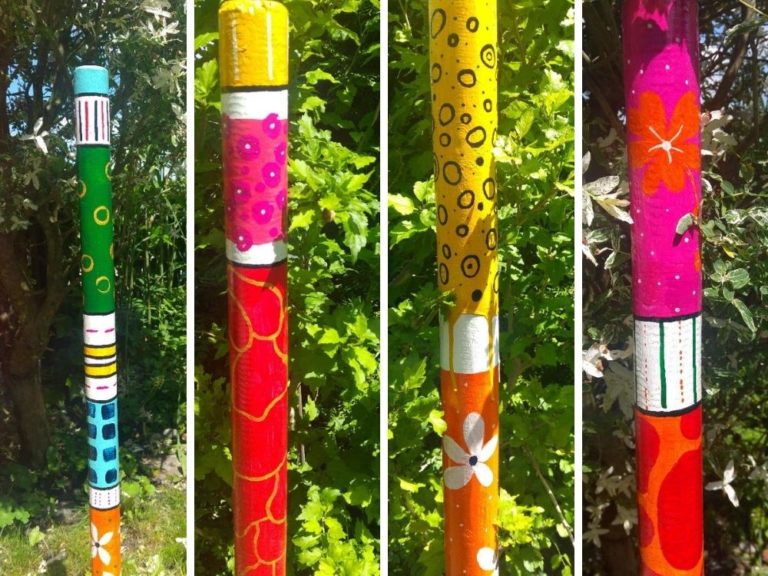 GartenDeko selbst gemacht Stele aus Holz, Anleitung