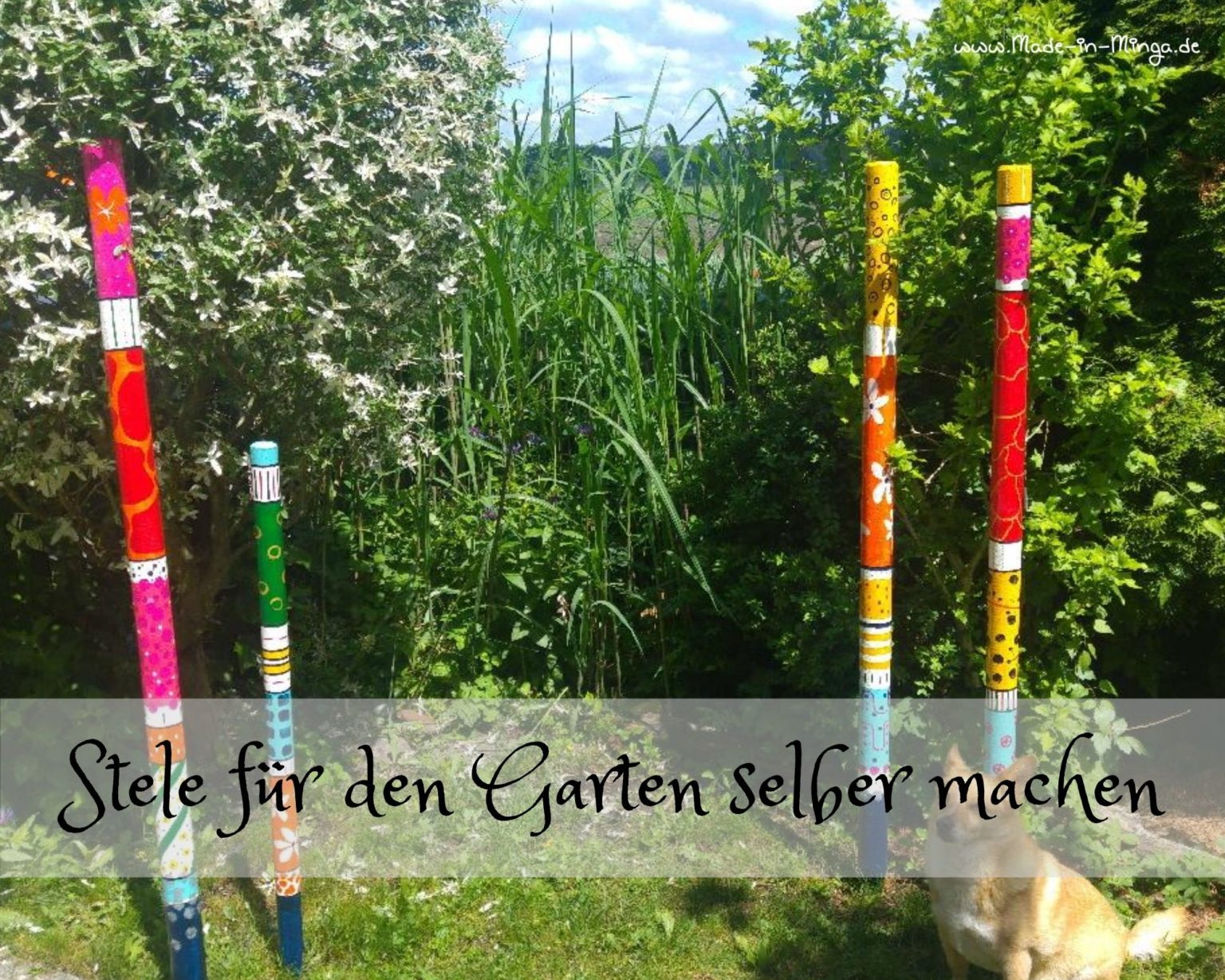 GartenDeko selbst gemacht Stele aus Holz, Anleitung