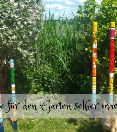 Gartenstele - bunte Deko für den Garten aus Holz