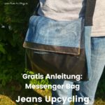 Messenger Bag aus alter Jeans. Upcycling Tasche