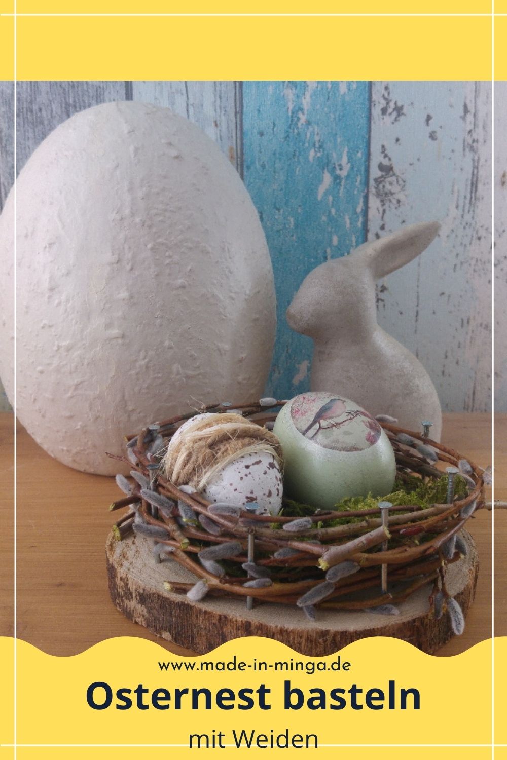 Anleitung zum Basteln: Osternest aus Weide