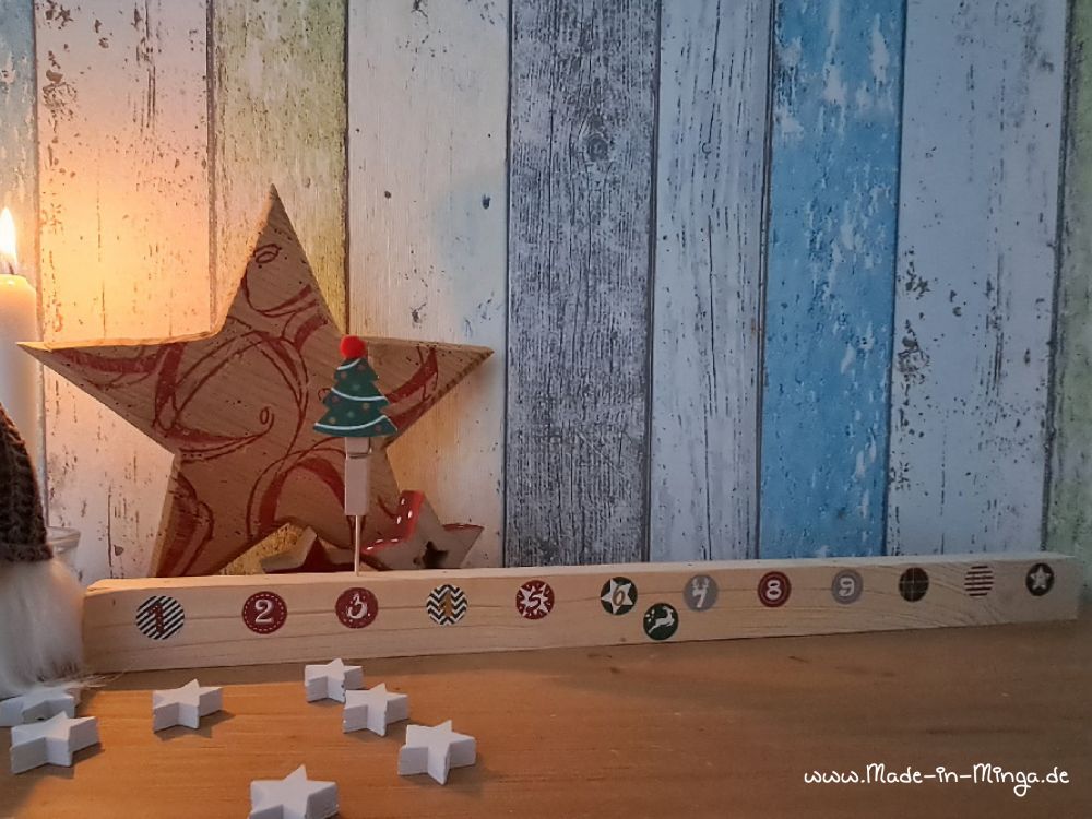 Adventsleiste aus Holz selber basteln