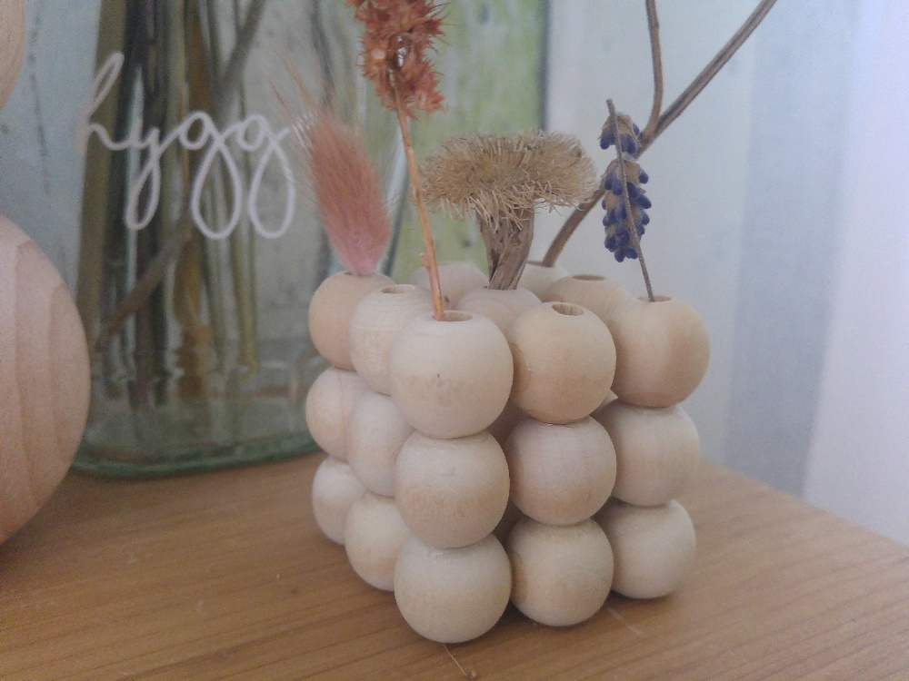 Holzkugel Vase für Trockenblume