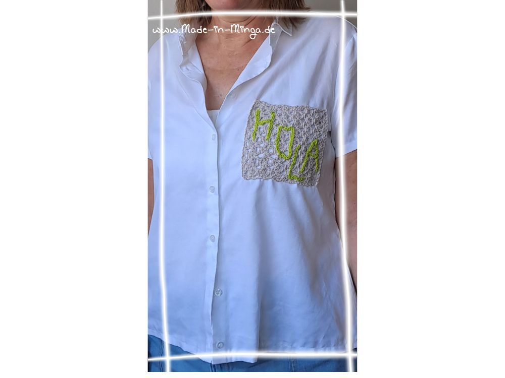 Bluse mit neuer Saumlänge und Brusttasche