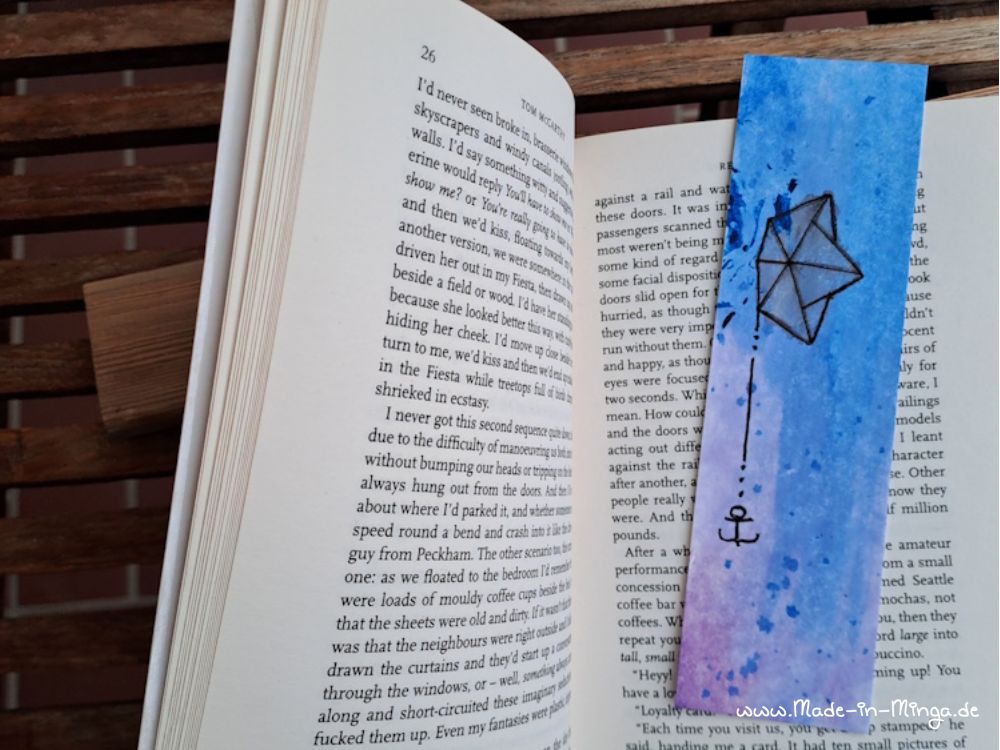 Lesezeichen in einem Buch