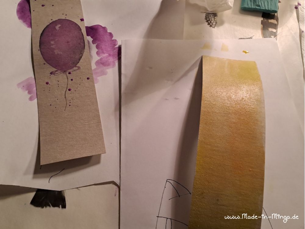 Snappap Lesezeichen mit Wasserfarben bemalen