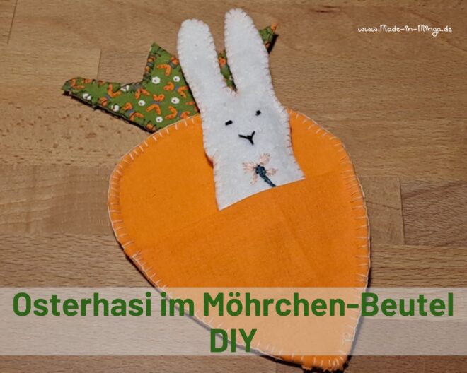 Osterhase in Möhrenbeutel