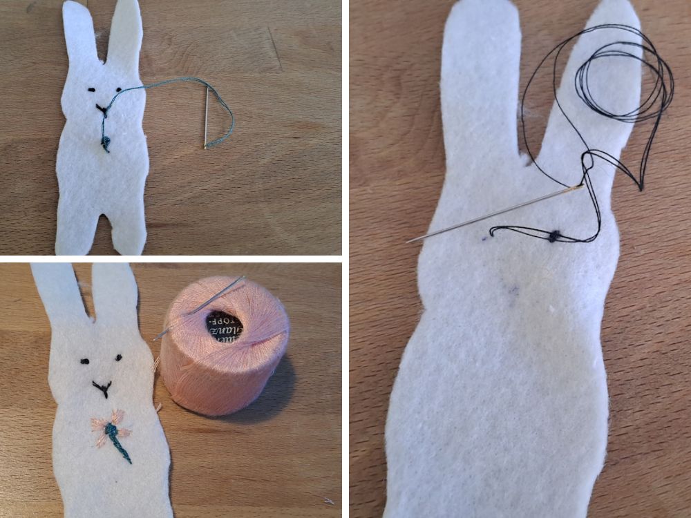 Hasenfigur besticken