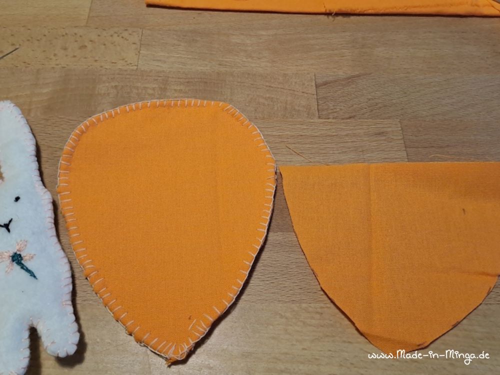 Beutel an die Karotte nähen