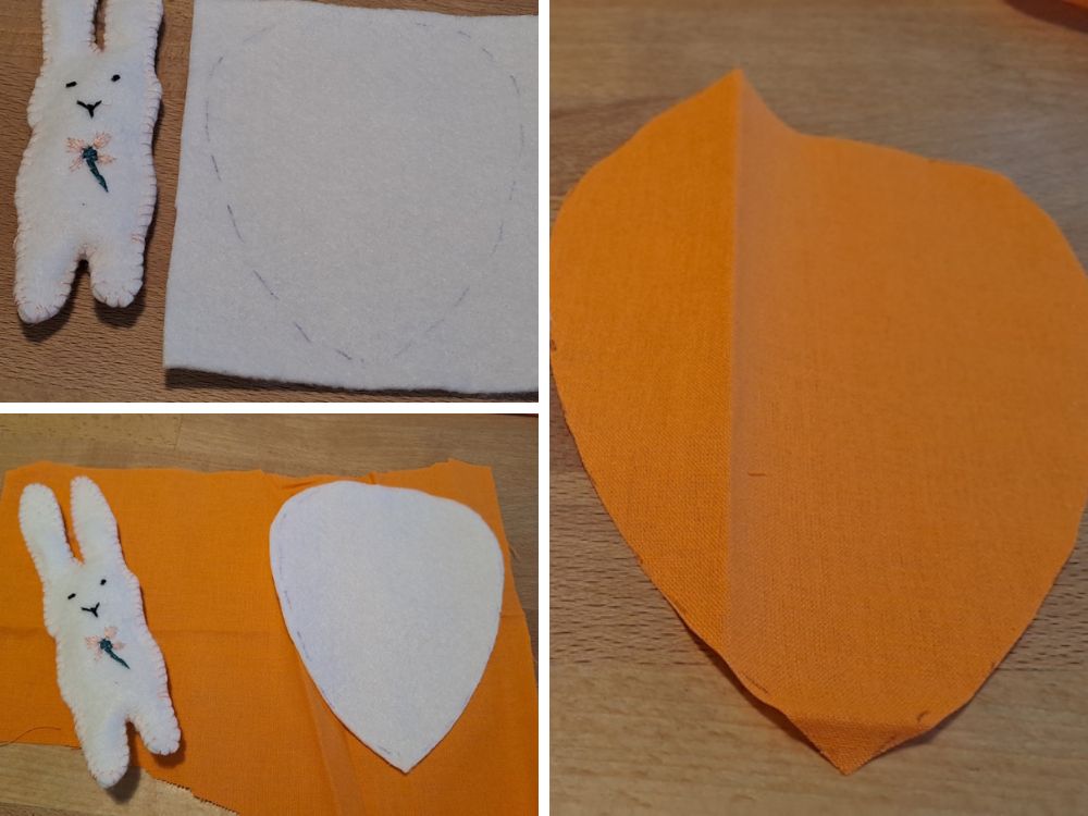 Vlies in Karottenform zuschneiden